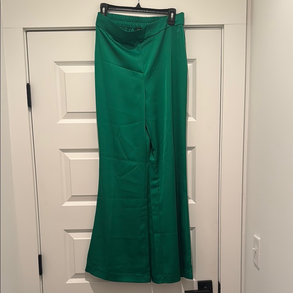 Emerald Green Wide-Leg Pants